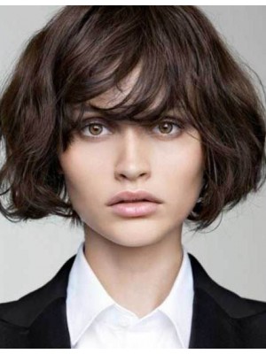 Brown Short Remy Human Hair Wig