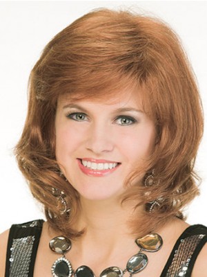 Wavy Medium Length Human Hair Wig