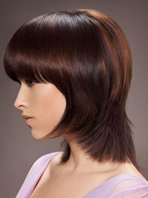Short Straight Remy Human Hair Capless Wig
