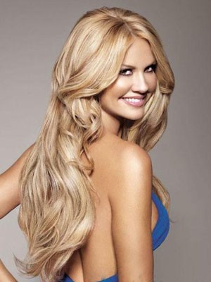 Human Hair Full Lace Long Length Wavy Wig
