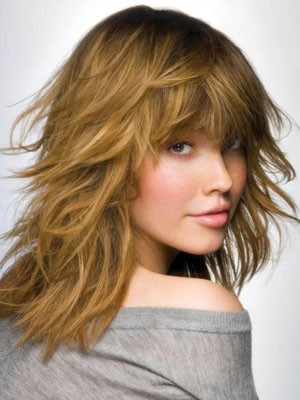 Human Hair Straight Lace Front Wig With Bangs