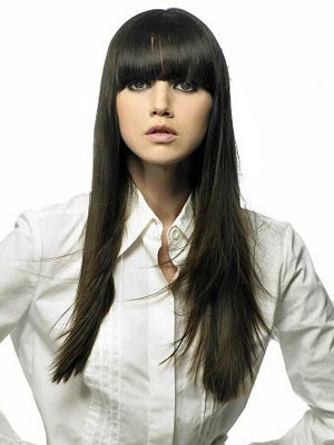 Long Straight Capless Human Hair Wig With Bangs