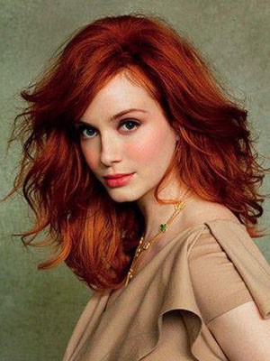Long Chic Wavy Human Hair Lace Front Wig