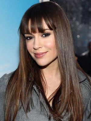 Long Straight Human Hair Wig With Bangs