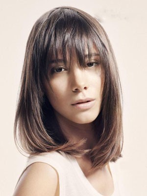 Lovely Human Hair Straight Capless Wig