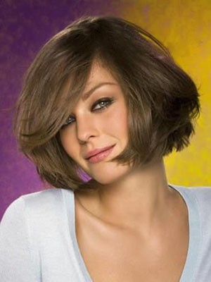 Capless Medium Length Straight Human Hair Wig