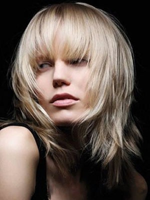 Straight Capless Medium Length Human Hair Wig