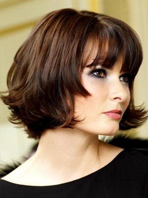 Medium Length Human Hair Wig With Little Curls