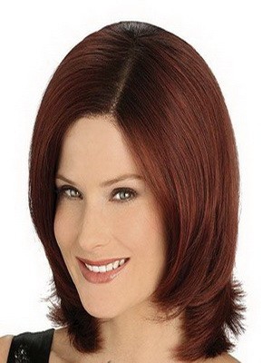 Full Lace Straight Medium Human Hair Wig
