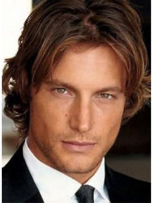 Brown Monofilament Short Men Toupee