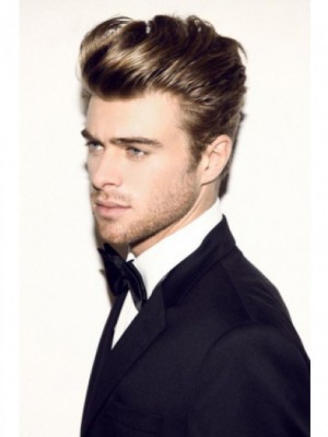 Wavy Full Lace Short Remy Human Hair Men Wig