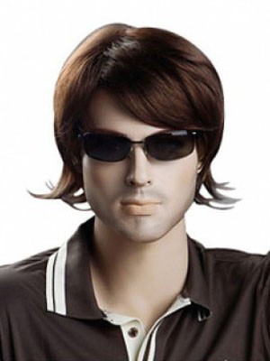 Medium 10 Inch Capless Synthetic Men Wig