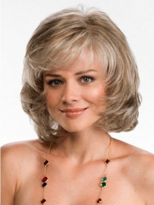 Short Wavy Blonde Synthetic Wig