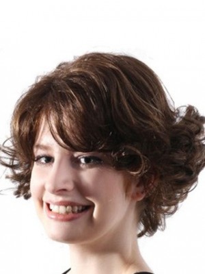 Medium Straight Brown Synthetic Wig