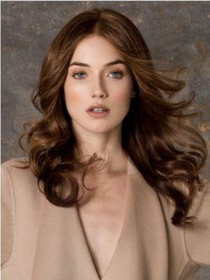 Long Wavy Monofilament Brown Wig