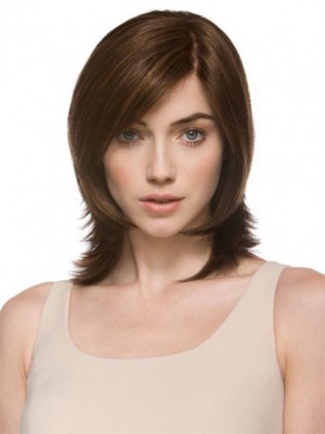 Medium Wavy Monofilament Brown Wig