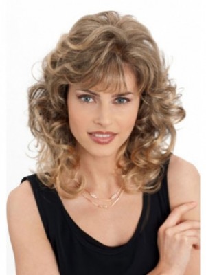 Medium Wavy Monofilament Blonde Wig