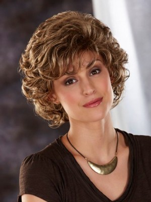 Mid Length Culy Synthetic Wig