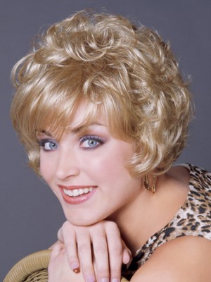 Short Synthetic Wavy Capless Wig