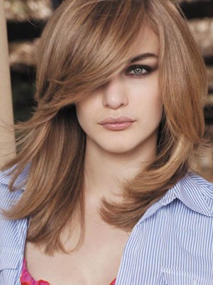 Straight Medium Length Capless Synthetic Hair Wig