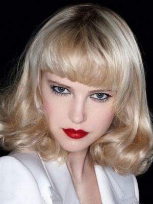 Medium Length Gracious Wavy Capless Synthetic Wig