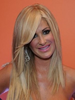 Kim Zolciak Shimmering Human Hair Lace Front Wig
