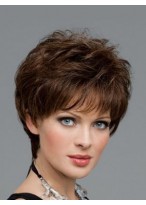 Comfortable Human Hair Wavy Capless Wig 