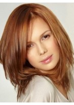 2014 New Style Mid-Length Straight Lace Front 100% Remy Hair Wig 
