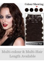 7 Pcs From 14" Delicate Wavy Clip In Full Head Set 