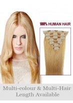 18" Straight Long Remy Hair Extension With Clips 