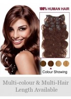 7 Pcs From 14" Wavy Clip In Hair Extensions 