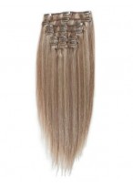 10 Pcs From 14" Concise Straight Clip In Full Head Set 