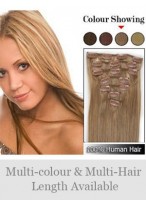 Mysterious 7 Pcs From 14" Straight Clip In Full Head Set 