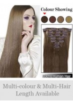 New 7 Pcs From 14" Straight Clip In Full Head Set 