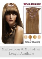 7 Pcs From 14" Gorgeous Straight Clip In Full Head Set 
