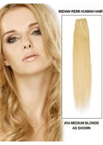 22" Straight Glamorous Human Hair Extension Weft  