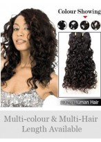 100% Human Hair Wavy Weft Extensions 