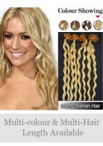 20" Wavy Nail Tip 100% Human Hair Extensions 