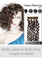 20" 100% Human Hair Wavy Nail Tip Extensions 