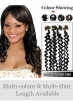 20" Wavy Nail Tip Human Hair Extensions 