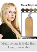 Straight 18" 100% Human Hair Micro Loop Extensions 