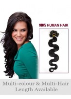 Comfortable 20" Wavy Nail Tip Human Hair Extension 