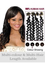 20" Natural Wavy Remy Hair Nail Tip Extension 