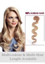 20" High Quality Wavy Human Hair Nail Tip Extension 