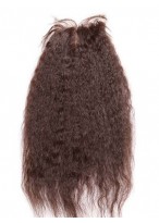 Yaki Straight Middle Part Remy Hair Lace Closure 