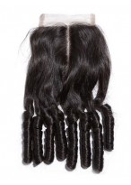 Remy Hair Loose Curl Middle Part Lace Closure 