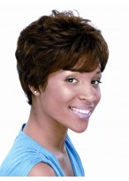 Short Wavy Synthetic African American Wig 