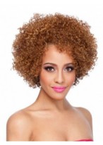 Medium Curly African American Wigs 