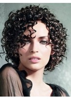 Black Curly Synthetic Capless Wig 