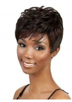 Short Wavy Side Bang African Wig 